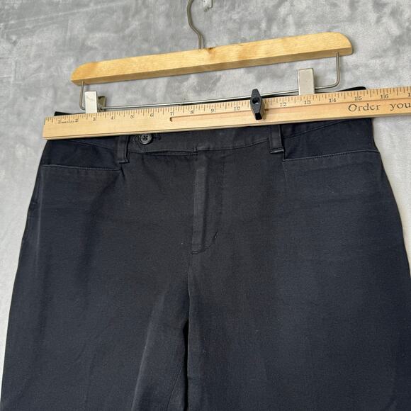 Lauren Ralph Lauren Adelle Pant Womens 6 Black Flat Front Mid Rise Stretch - Picture 5 of 9
